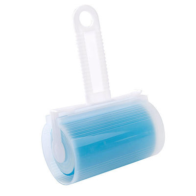 สีน้ําเงินสัตว์เลี้ยงกําจัดผม Lint Roller กับแผ่นที่ติดต่อที่สามารถนําไปใช้ใหม่และปิดสามารถล้าง
