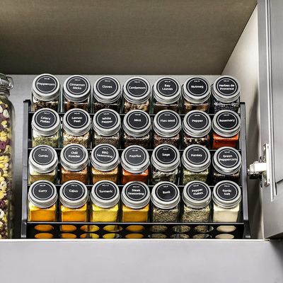 4 ชั้น สายเหล็ก Mesh เครื่องเทศ Jar Rack สําหรับครัวองค์กร Rack ขนาด 30 * 9.8 * 23.3cm