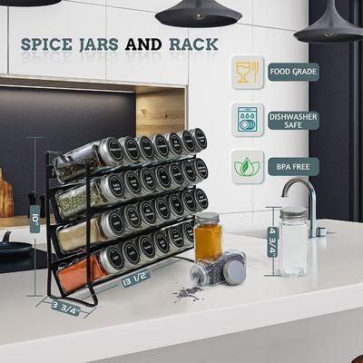 4 ชั้น สายเหล็ก Mesh เครื่องเทศ Jar Rack สําหรับครัวองค์กร Rack ขนาด 30 * 9.8 * 23.3cm