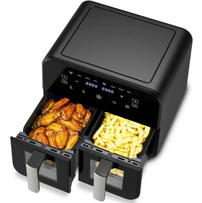 9L touch screen Double Air Fryer ไฟฟ้า Deep Fryer รากสมาร์ท ไม่มีน้ํามัน
