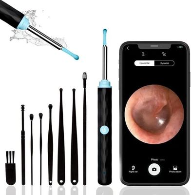 ชุดกําจัดเทียมหูสําหรับทําความสะอาดครัวเรือน พร้อมกล้องและแสง 1296P Otoscope Ear Cleaner