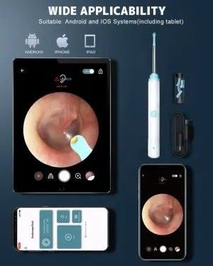 ชุดกําจัดเทียมหูสําหรับทําความสะอาดครัวเรือน พร้อมกล้องและแสง 1296P Otoscope Ear Cleaner
