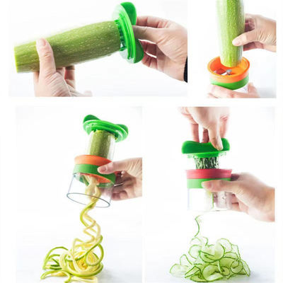 Spiralizer ชุดตัดผัก Julienne ขนาดใหญ่และละเอียด 3 ใน 1 เครื่องตัดผักมือสําหรับส้ม