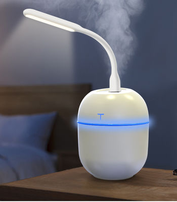 เครื่องปรับความชื้นอากาศแบบพกพาด้วยเสียงฉีด ultrasonic ขนาด 220 มิลลิตร พร้อมโคมไฟกลางคืน LED และเครื่องกระจายกลิ่น USB