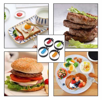 หน้าแรกครัว สแตนเลส ไข่ทําอาหารแหวน ปังเค้ก Mold สําหรับการทอดไข่และโอเมเล็ต