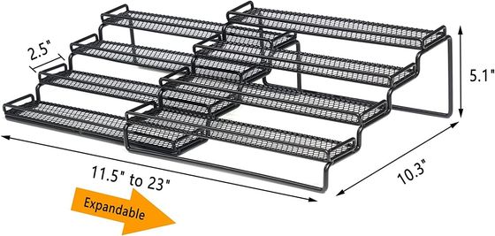 อาหารเหล็กเผา lacquer เครื่องปรุงรสชาติ Rack จัดการสําหรับตู้ 4 ระดับขั้นตอนถือชั้นวาง