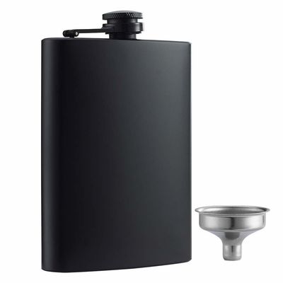 กระป๋องไวน์สแตนเลสที่เคลือบด้วยหนัง สําหรับผู้ชาย 8 oz กระป๋อง Hip Outdoor ขนาดสินค้า 93*122mm