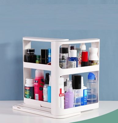 สะดวกสบาย Rotation 2 Tier Rotating Spice Rack สําหรับการเก็บกระเป๋าครัว