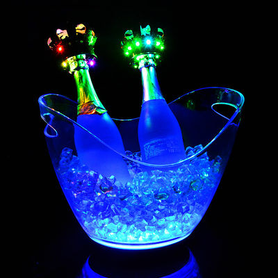 สูตรโอวาล LED หรูหรา แสงสว่าง ไวน์ ว็อดก้า วิสกี้ ชามเปญ ถังสําหรับงานเลี้ยงบาร์ KTV