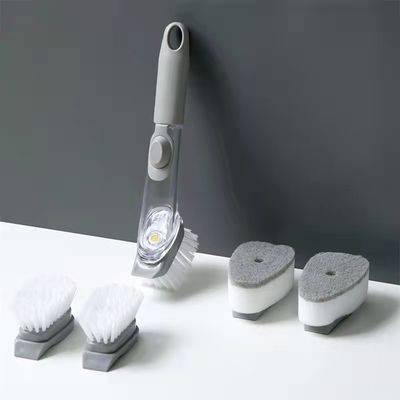 3 หัวทําความสะอาดที่เปลี่ยนได้ สบู่สปองกระปุก PP TPR Bristle Dishwashing Brush