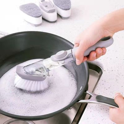 3 หัวทําความสะอาดที่เปลี่ยนได้ สบู่สปองกระปุก PP TPR Bristle Dishwashing Brush