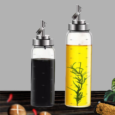 กระป๋องน้ํามันเปิดปิดอัตโนมัติสําหรับครัว กระจก borosilicate สูง 6.4 * 25cm