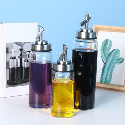 กระป๋องน้ํามันเปิดปิดอัตโนมัติสําหรับครัว กระจก borosilicate สูง 6.4 * 25cm