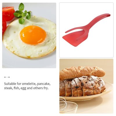 เครื่องมือผักผลไม้ประเภท 2 ใน 1 Spatula Tong วัสดุ PPA จับและคลิปไข่ Flip