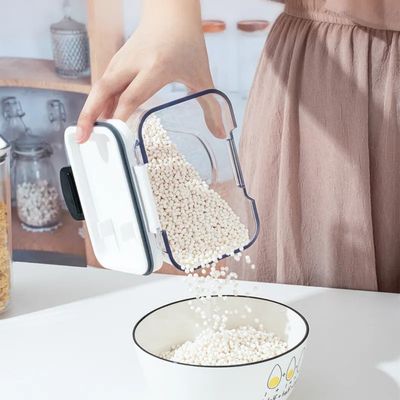 ชนิดยืน ภัตตาคาร PET ถังเก็บอาหารพลาสติก กระจกใส กันอากาศ 4pc ชุด