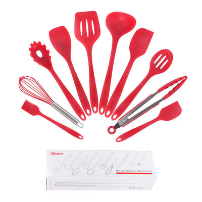 สีเขียว ซิลิโคนสนับสนุนสําหรับการปรุงอาหารอากาศสูงใน Nonstick 10 ชุดเครื่องครัว