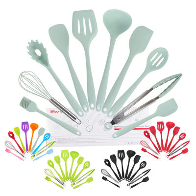 สีเขียว ซิลิโคนสนับสนุนสําหรับการปรุงอาหารอากาศสูงใน Nonstick 10 ชุดเครื่องครัว