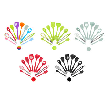 สีเขียว ซิลิโคนสนับสนุนสําหรับการปรุงอาหารอากาศสูงใน Nonstick 10 ชุดเครื่องครัว