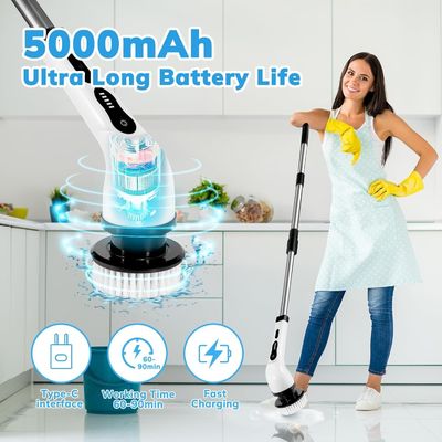 เครื่องแปรงทําความสะอาดไฟฟ้า 7 หัวแปรงเปลี่ยนได้ ปรับจับได้ เครื่องแปรงสปินไร้สาย