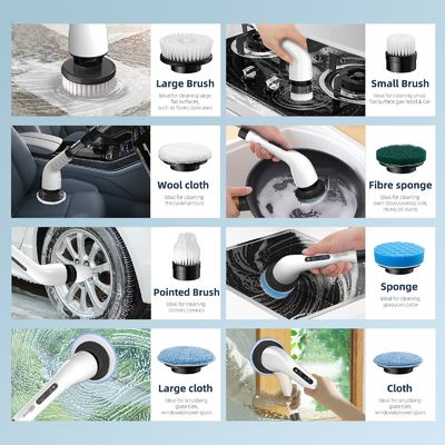 เครื่องแปรงทําความสะอาดไฟฟ้า 7 หัวแปรงเปลี่ยนได้ ปรับจับได้ เครื่องแปรงสปินไร้สาย