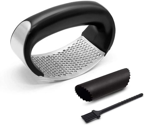 ขายดีที่สุด Hot Garlic Press Peeler มือเหล็กไร้สแตนเลสสําหรับเครื่องมือผลไม้และผัก