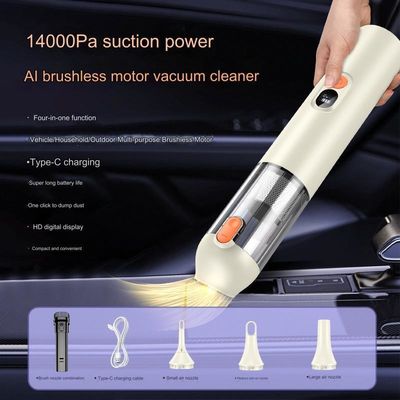 เครื่องดูดฝุ่นรถยนต์ไร้สาย 1400Pa สําหรับผ้าและการทําความสะอาดทั้งหมดใน 1 เครื่อง