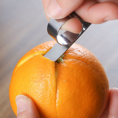 430 สแตนเลสวงแหวนขนาดเล็ก เครื่องเปลือกผลไม้ครัว Gadget คู่มือ Orange Peeler Sliver