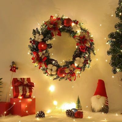 กลม XMAS วงศ์สําหรับประตูหน้า วงศ์ตกด้วยโลโก้ที่กําหนดเอง