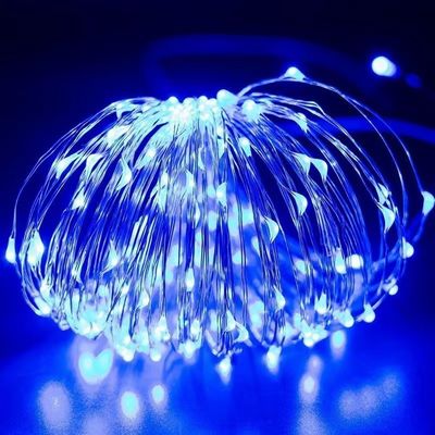 7/22/32m กันน้ํา LED แสงอาทิตย์ สายทองแดง ไฟต้นคริสต์มาสต์ด้วยวัสดุ PVC อุ่น