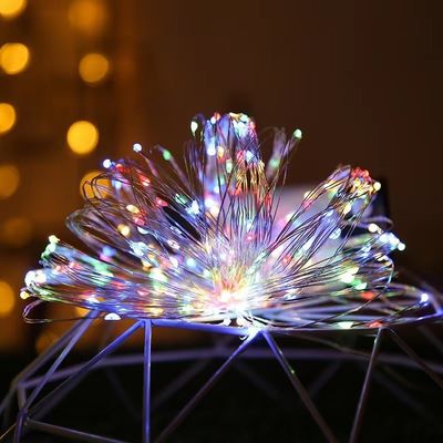 7/22/32m กันน้ํา LED แสงอาทิตย์ สายทองแดง ไฟต้นคริสต์มาสต์ด้วยวัสดุ PVC อุ่น
