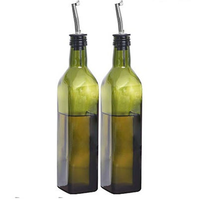 น้ํามันกระจกสีเขียว Drizzler 500ml สําหรับการปรุงอาหารครัวกับกระจกสแตนเลสเติม