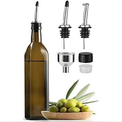 น้ํามันกระจกสีเขียว Drizzler 500ml สําหรับการปรุงอาหารครัวกับกระจกสแตนเลสเติม