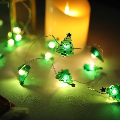 ซานตาคลอส สเตปเตอร์ ผงหิมะ ถุงเท้าเอลค ไฟสตริง LED สําหรับการตกแต่งคริสต์มาส