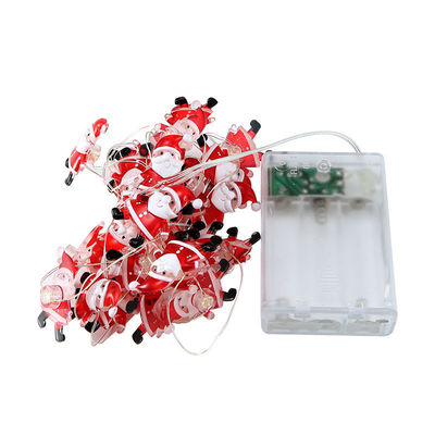 ซานตาคลอส สเตปเตอร์ ผงหิมะ ถุงเท้าเอลค ไฟสตริง LED สําหรับการตกแต่งคริสต์มาส
