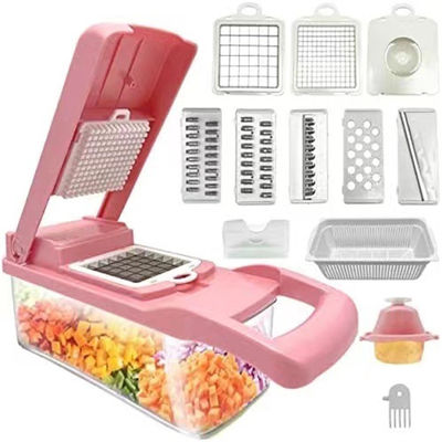 เครื่องมือผลไม้ ผักผัก ขายดีที่สุด อุปกรณ์เสริมครัว 12 ใน 1 อาหาร Dicer กระเทียม Chopper
