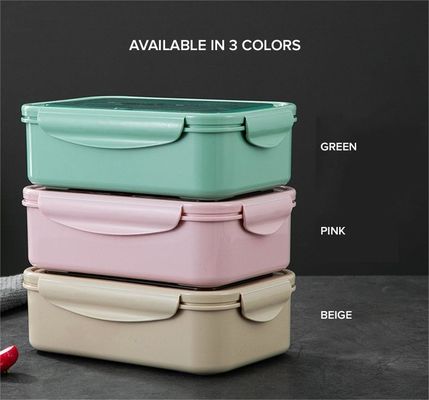 กล่องอาหารกลางวันสําหรับเด็ก / ผู้ใหญ่ PP5 1400 ML ไมโครเวฟเย็น ปลอดภัย BPA ฟรีกับสั้น