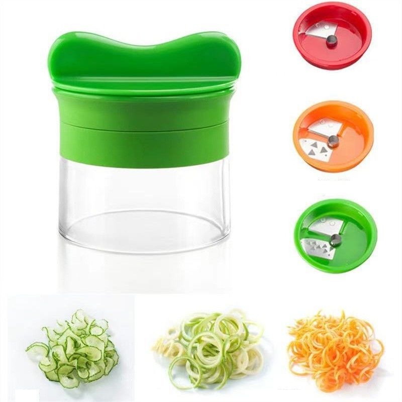 Spiralizer ชุดตัดผัก Julienne ขนาดใหญ่และละเอียด 3 ใน 1 เครื่องตัดผักมือสําหรับส้ม
