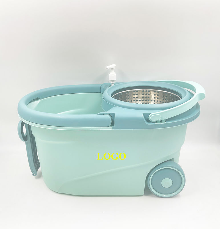 โลโก้ที่กําหนดเอง ความจุสูง ทําความสะอาดพื้น Microfiber Spinning Mop Bucket 360 Rotating Dual Drive