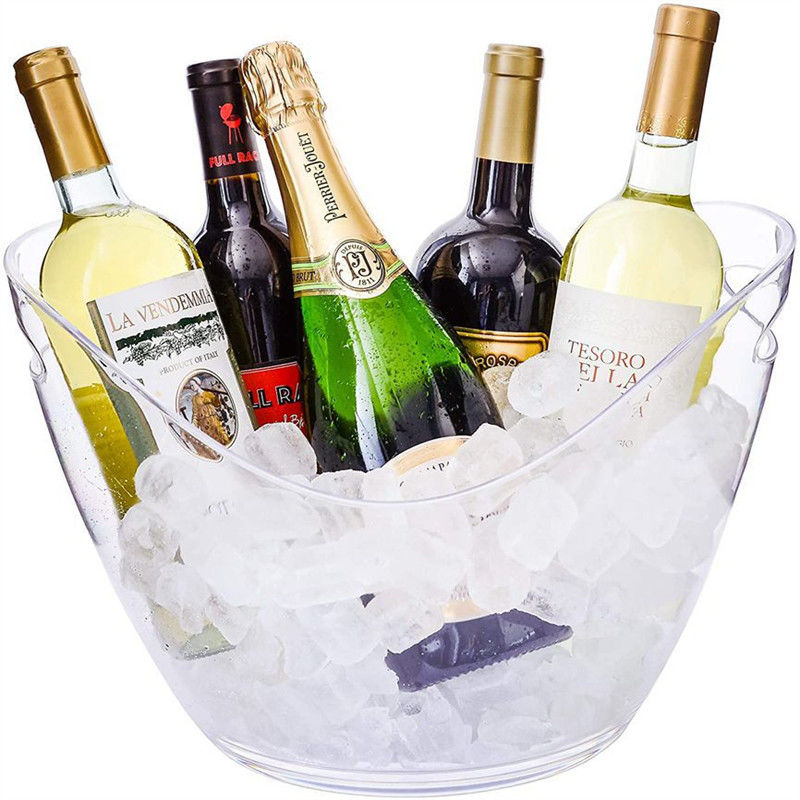 8L LED Acrylic Plastic Ice Bucket สไตล์การออกแบบที่ทันสมัยสําหรับงานปาร์ตี้บาร์