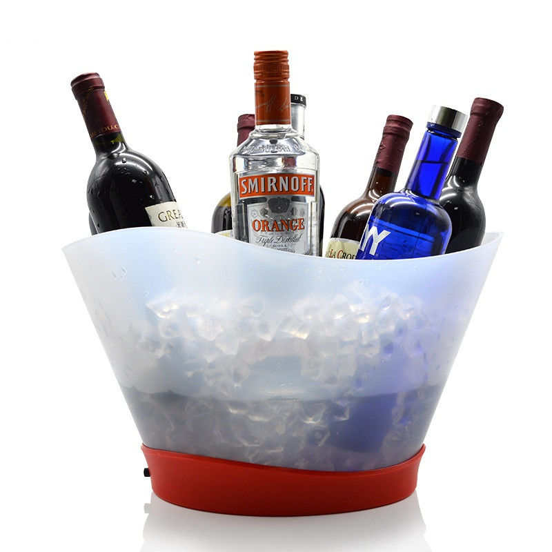 12L Rechargeable Light Up Painting Laser LED Ice Bucket สําหรับขวดแชมเปญและขวดไวน์