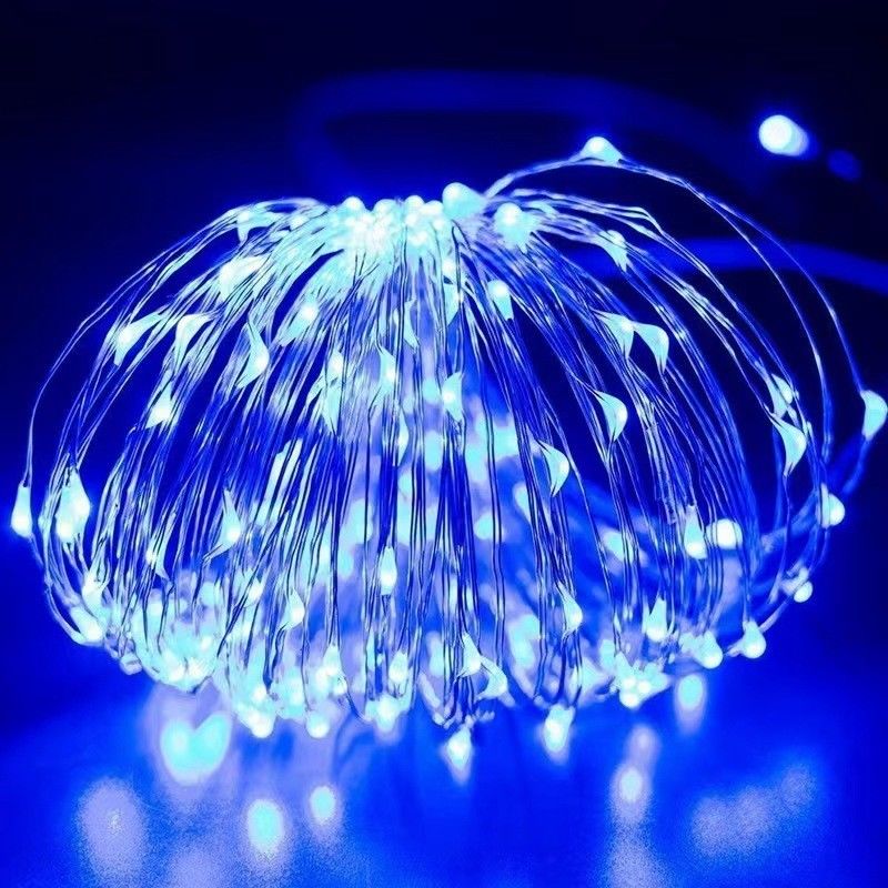 7/22/32m กันน้ํา LED แสงอาทิตย์ สายทองแดง ไฟต้นคริสต์มาสต์ด้วยวัสดุ PVC อุ่น