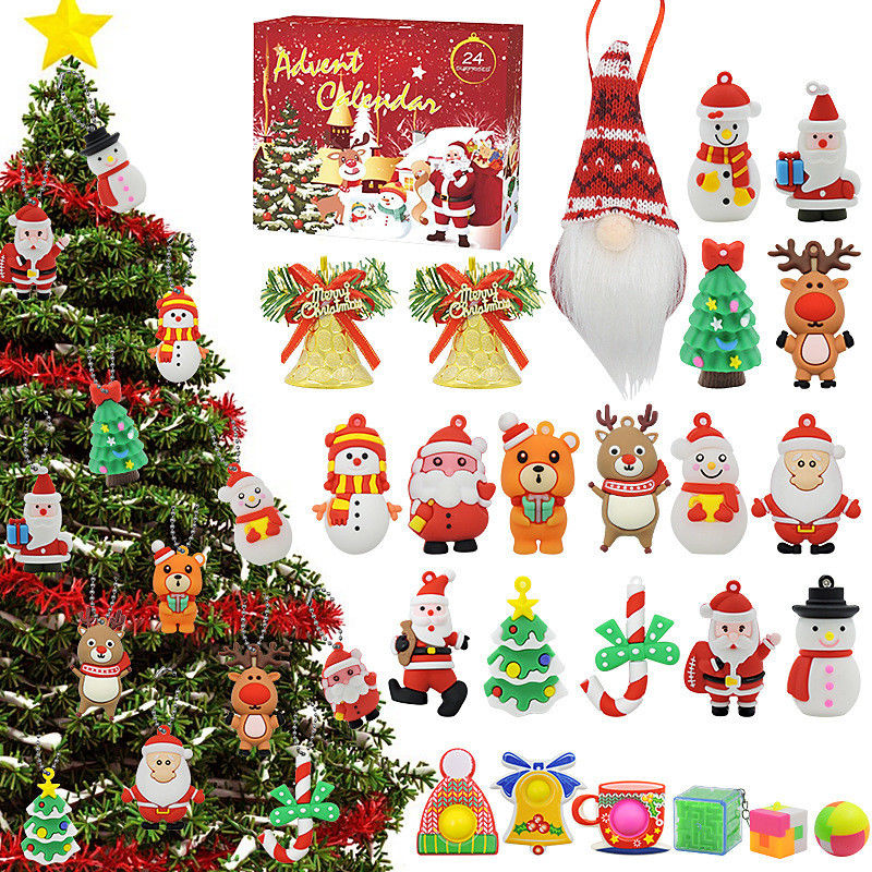24pcs คริสต์มาสต์ปฏิทินวันพฤหัสบดี Blind Box การ์ตูน Fidget Squishy Toy สําหรับเด็ก